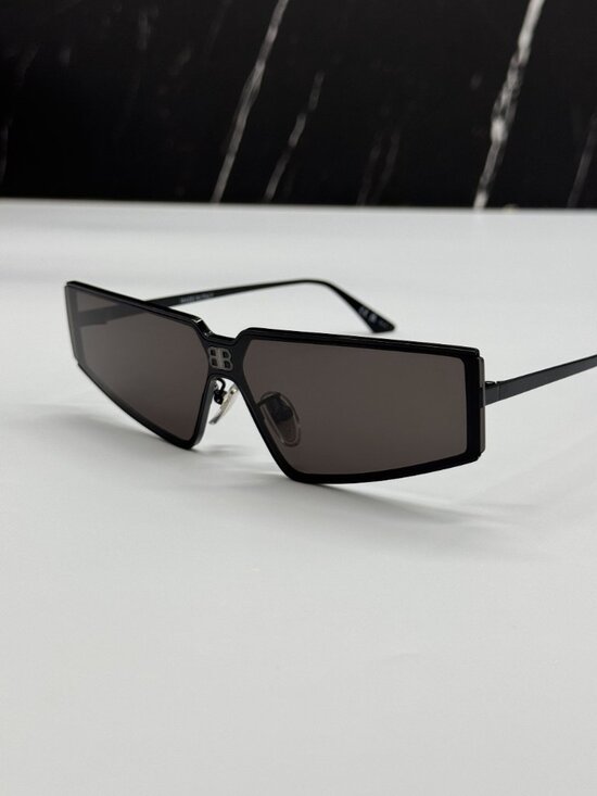 NEW BALENCIAGA BB0192S 001 BLACK SHIELD UNISEX SUNGLASSES BALENCIAGA EYEWEAR main image 4